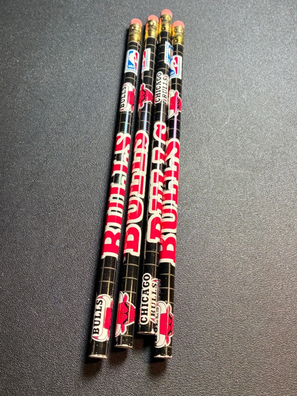 Vintage Chicago Bulls Pencils 4 Total NBA Basketball Retro Unused